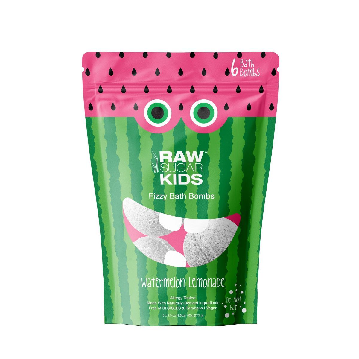 Raw Sugar Kids' Bath Bomb - Watermelon + Lemonade - 9.6oz/6ct | Target
