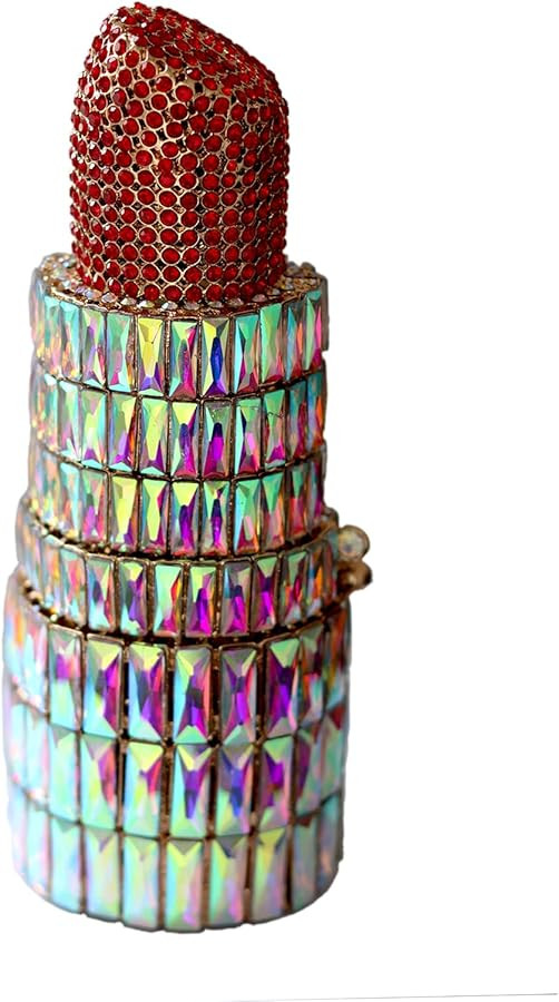 Hollow Out Minaudiere Evening Bag, Women Rhinestone Clutch Lipstick Shape Purse for Women | Amazon (US)