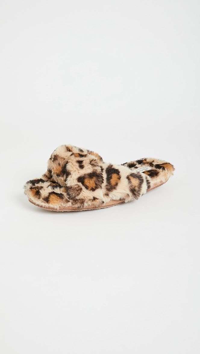 Crisscross Furry Leopard Slippers | Shopbop