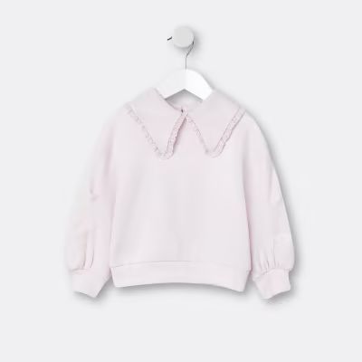 Mini girls pink collared sweatshirt | River Island (UK & IE)