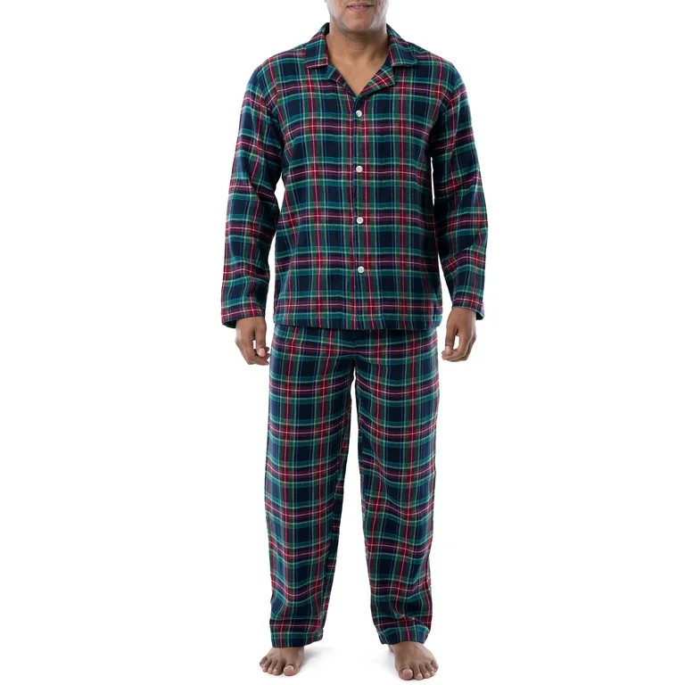 Fruit of the Loom Men's Flannel Pajama Top and Bottom Pajama Set - Walmart.com | Walmart (US)