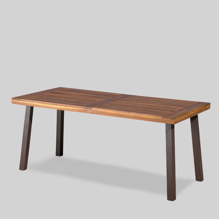 Della Rectangle Acacia Wood Dining Table - Teak Finish - Christopher Knight Home | Target