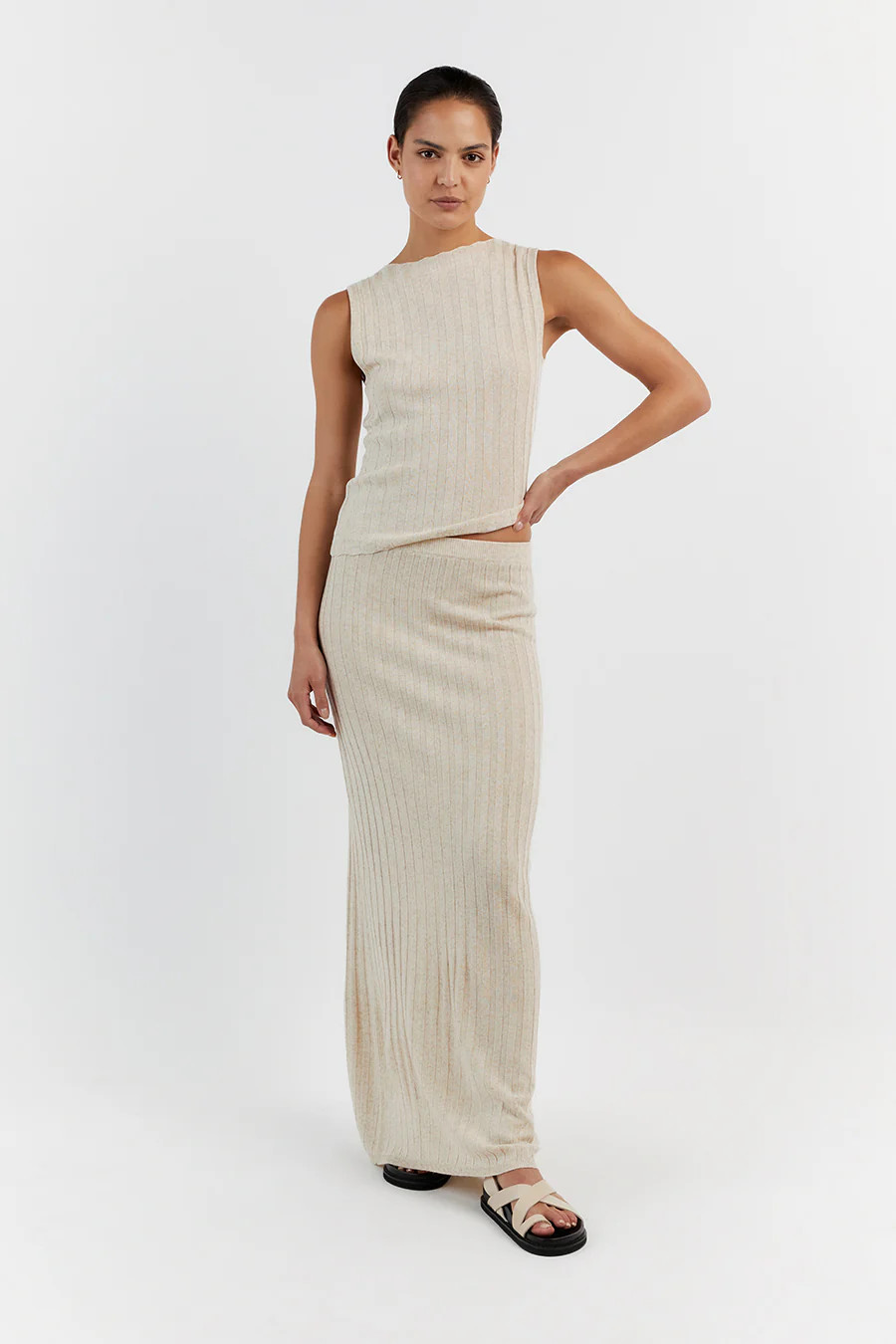 GOLDIE NATURAL MIDI SKIRT | DISSH