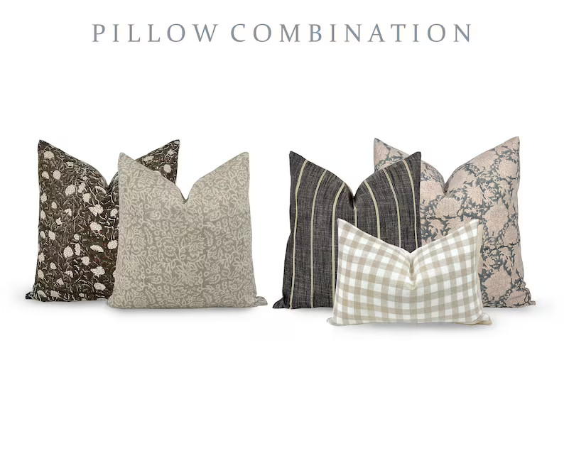 PILLOW COMBO Five Pillow Combination, Sectional Pillow Combination, Pillow Combination, Neutral P... | Etsy (CAD)