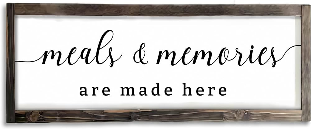 "Dazingart Farmhouse Kitchen Wall Decor Sign, ""Meals and Memories Are Made Here"", Rustic Wood K... | Amazon (US)