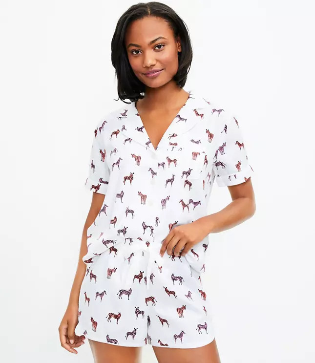 Zebra Pajama Shorts | LOFT