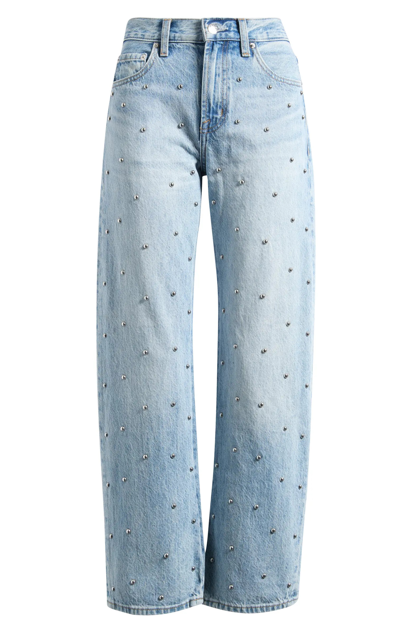 Lexi Stud Straight Leg Jeans | Nordstrom