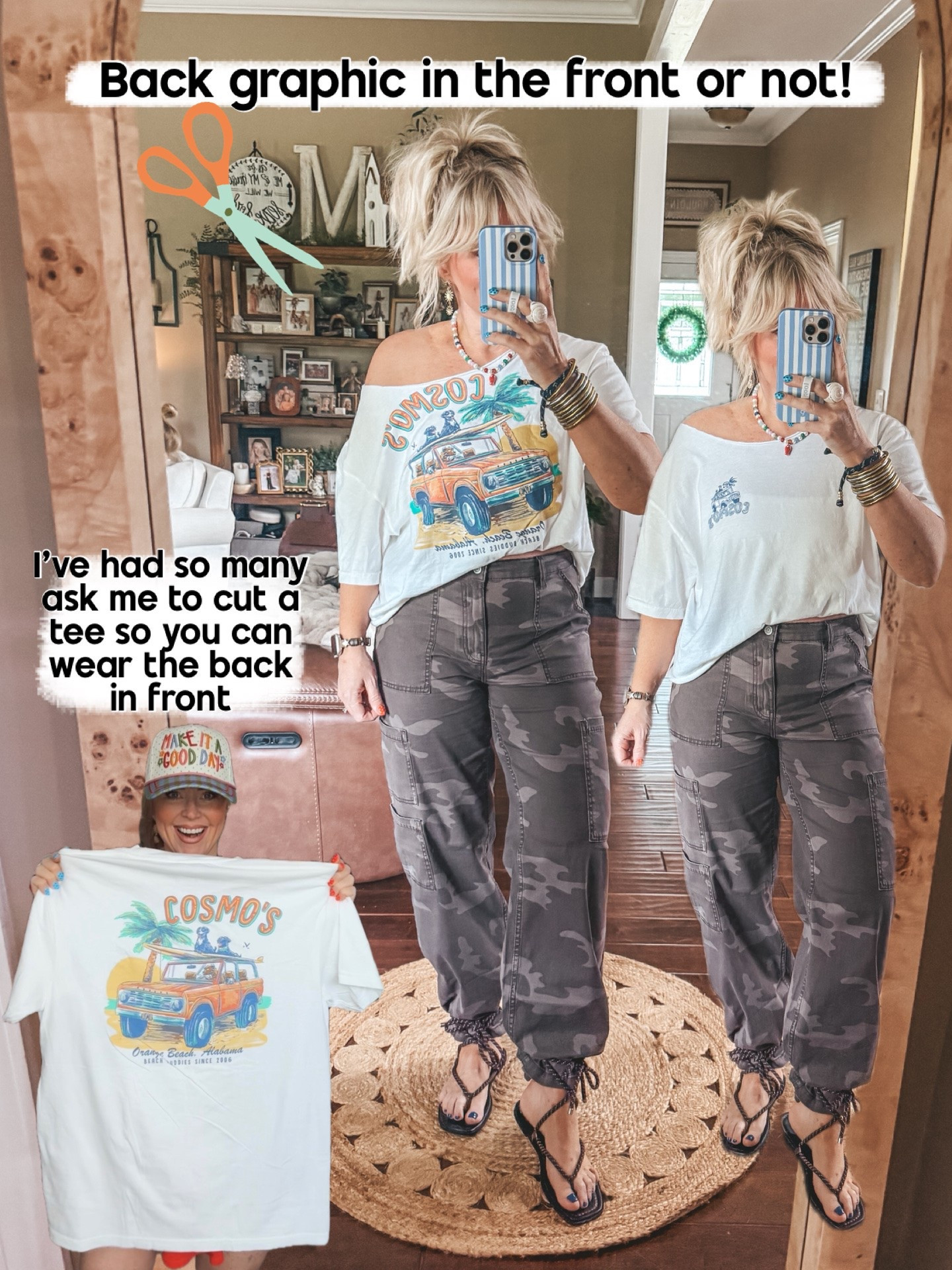 Love love these $17 walmart camo pants!! 😍 I wear my true size medium. 
These sandals run true to size too.
✨Use code MANDIE @beljoy
