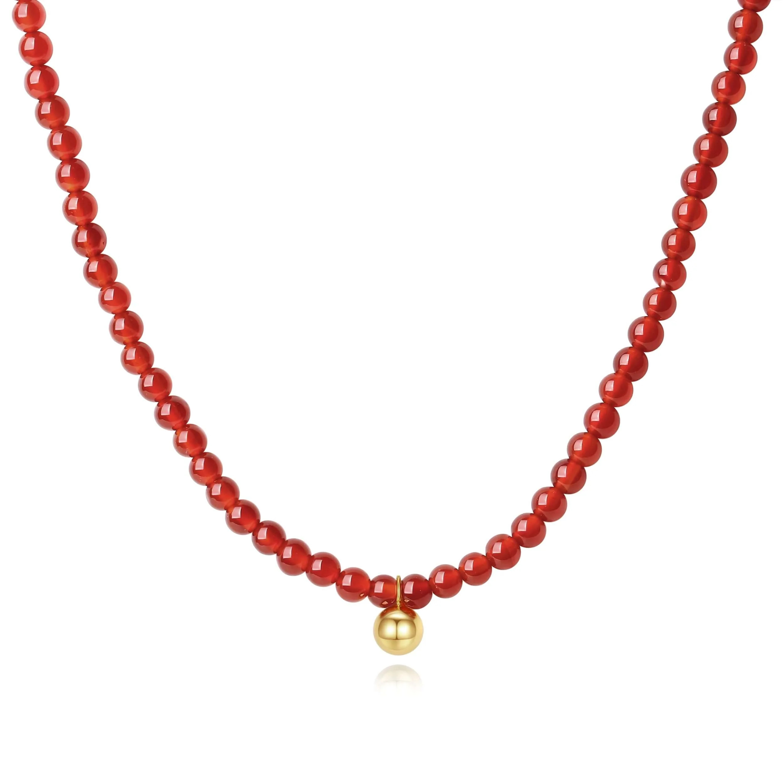 "Lucky" Red Agate Necklace - SUIHE | Suihe Jewelry