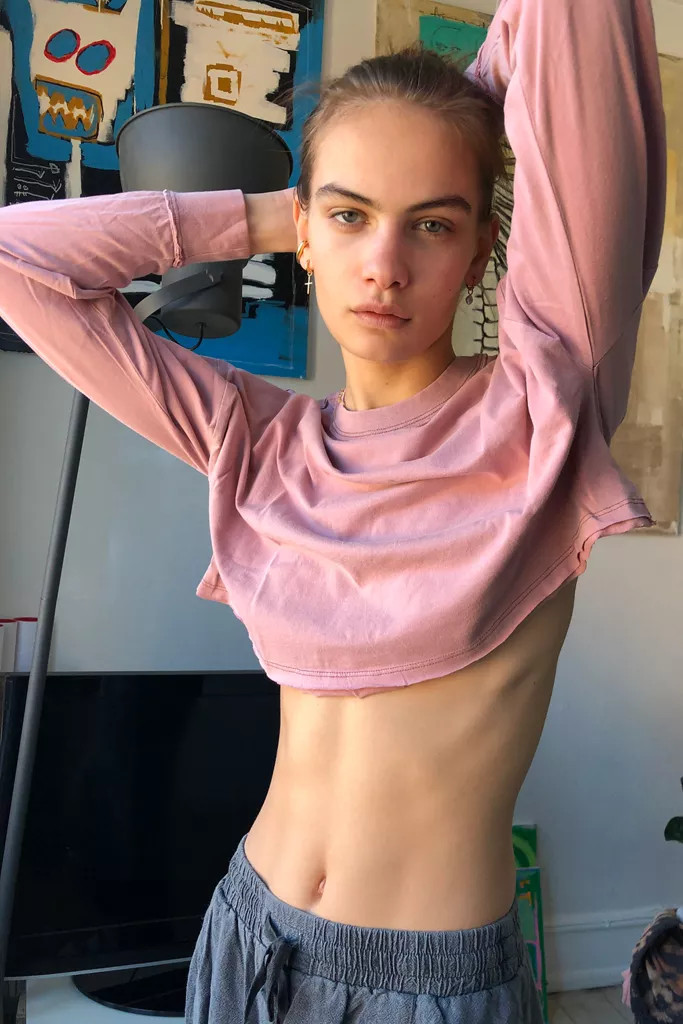 BDG Astrid Oversized Long Sleeve Cropped Tee | Urban Outfitters (US and RoW)