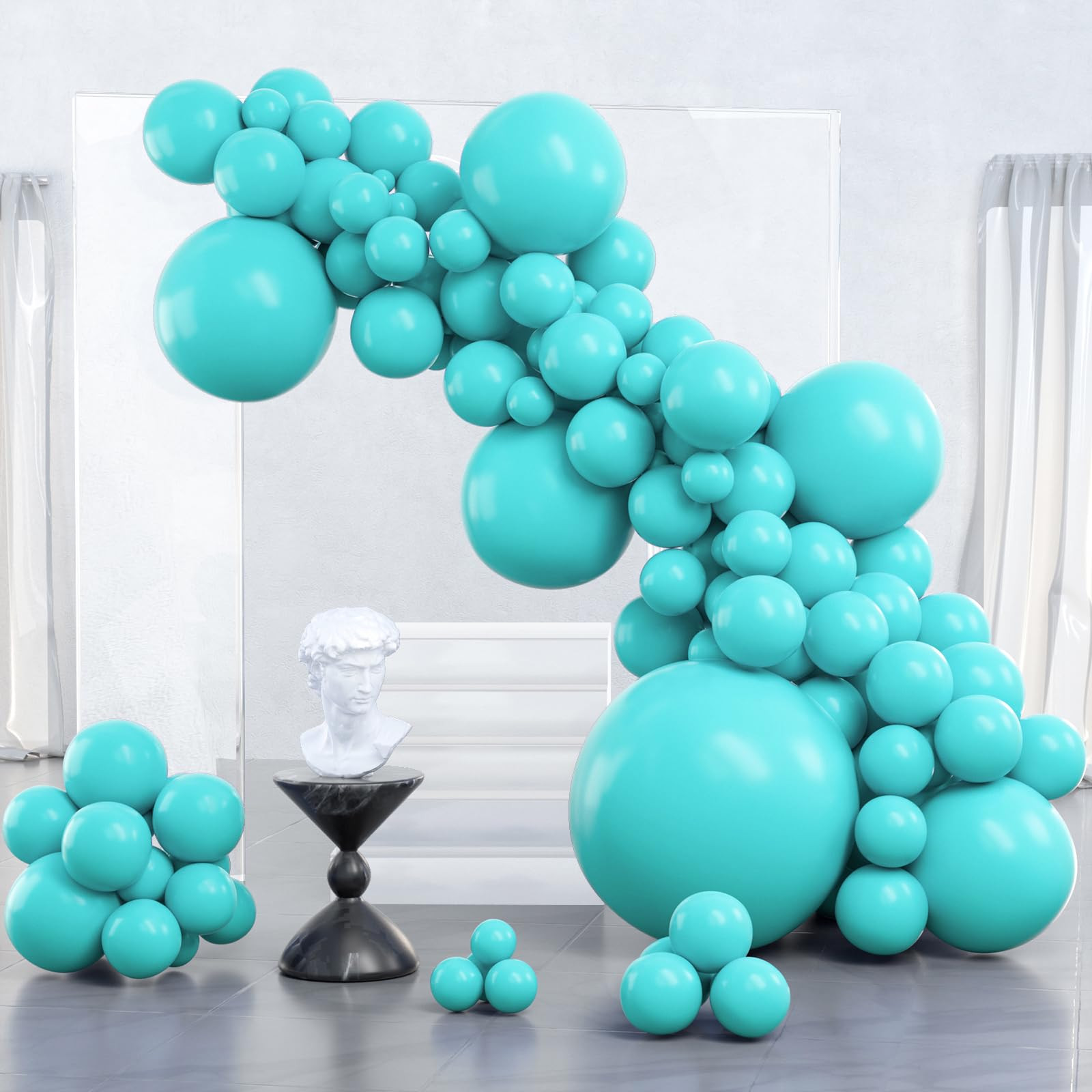 PartyWoo Teal Balloons, 100 pcs Teal Blue Different Sizes Pack of 36 Inch 18 Inch 12 Inch 10 Inch... | Amazon (US)