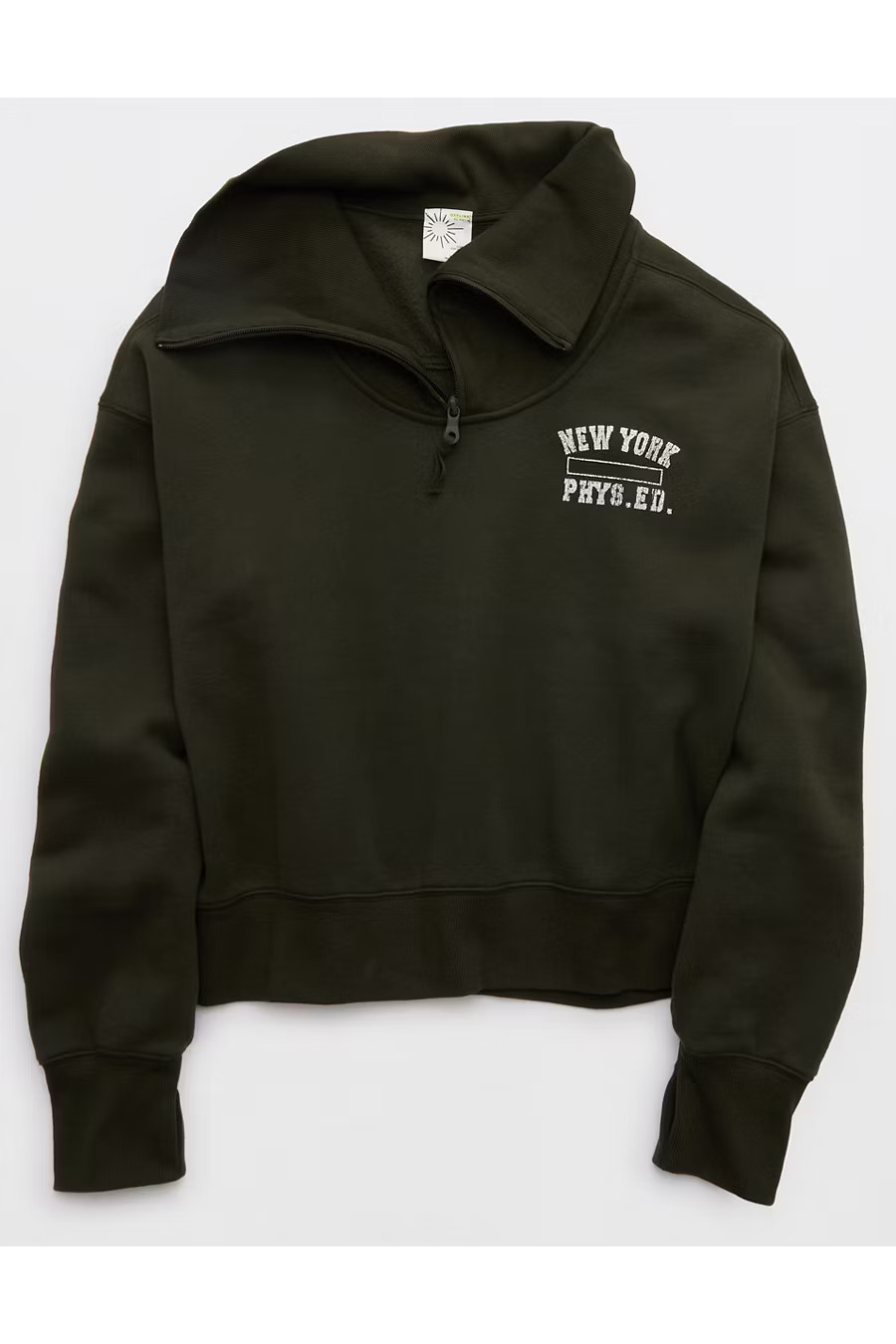 OFFLINE By Aerie Cloud Fleece Quarter Zip Sweatshirt Women's Olive Petal XXS | American Eagle Outfitters (US & CA)