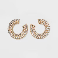 SUGARFIX by BaubleBar Pearl and Crystal Hoop Earrings - Gold | Target