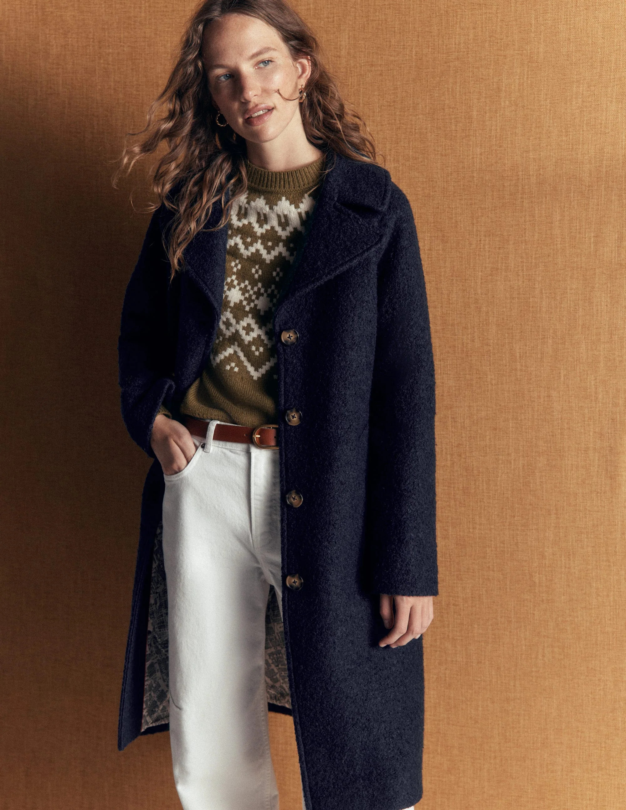 Cotswold Wool Coat-Navy | Boden UK