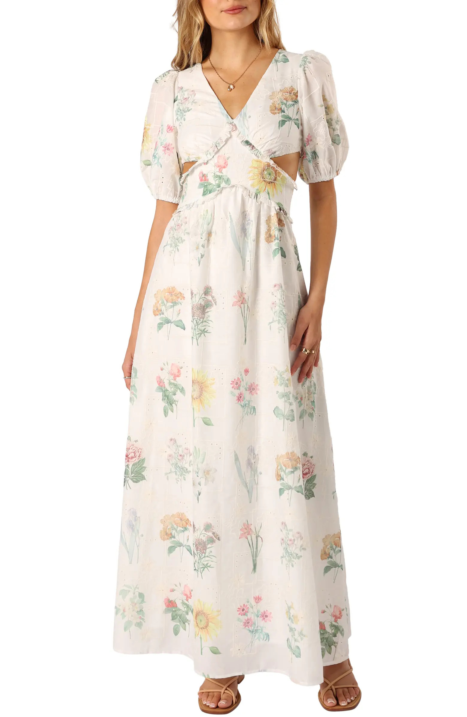 Petal & Pup Jemima Floral Eyelet Cutout Maxi Dress | Nordstrom | Nordstrom