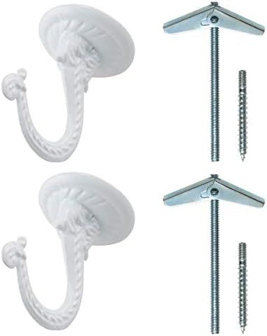 Rocky Mountain Goods Ceiling Swag Hook 2 Pack with Mounting Hardware - 1 1/2” Heavy Duty Swag H... | Amazon (US)