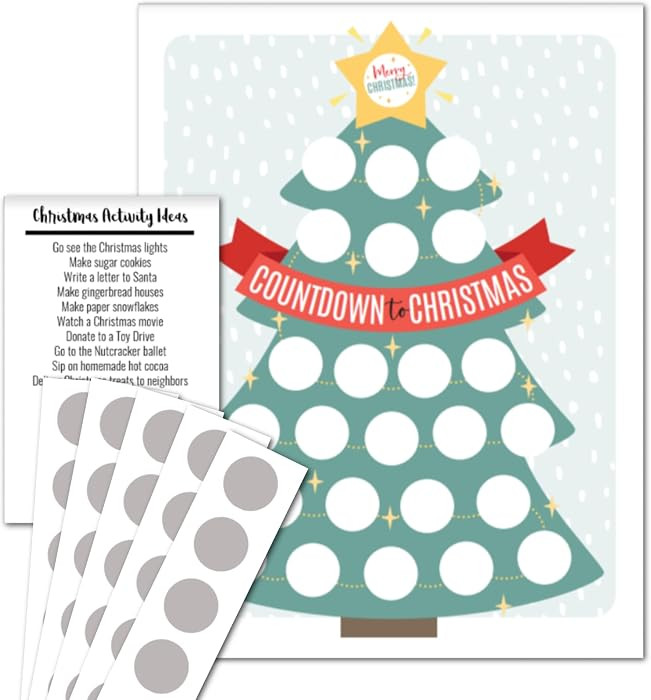 Christmas Tree Advent Calendar - Countdown to Christmas Chart - DIY Scratch Off Christmas Countdo... | Amazon (US)
