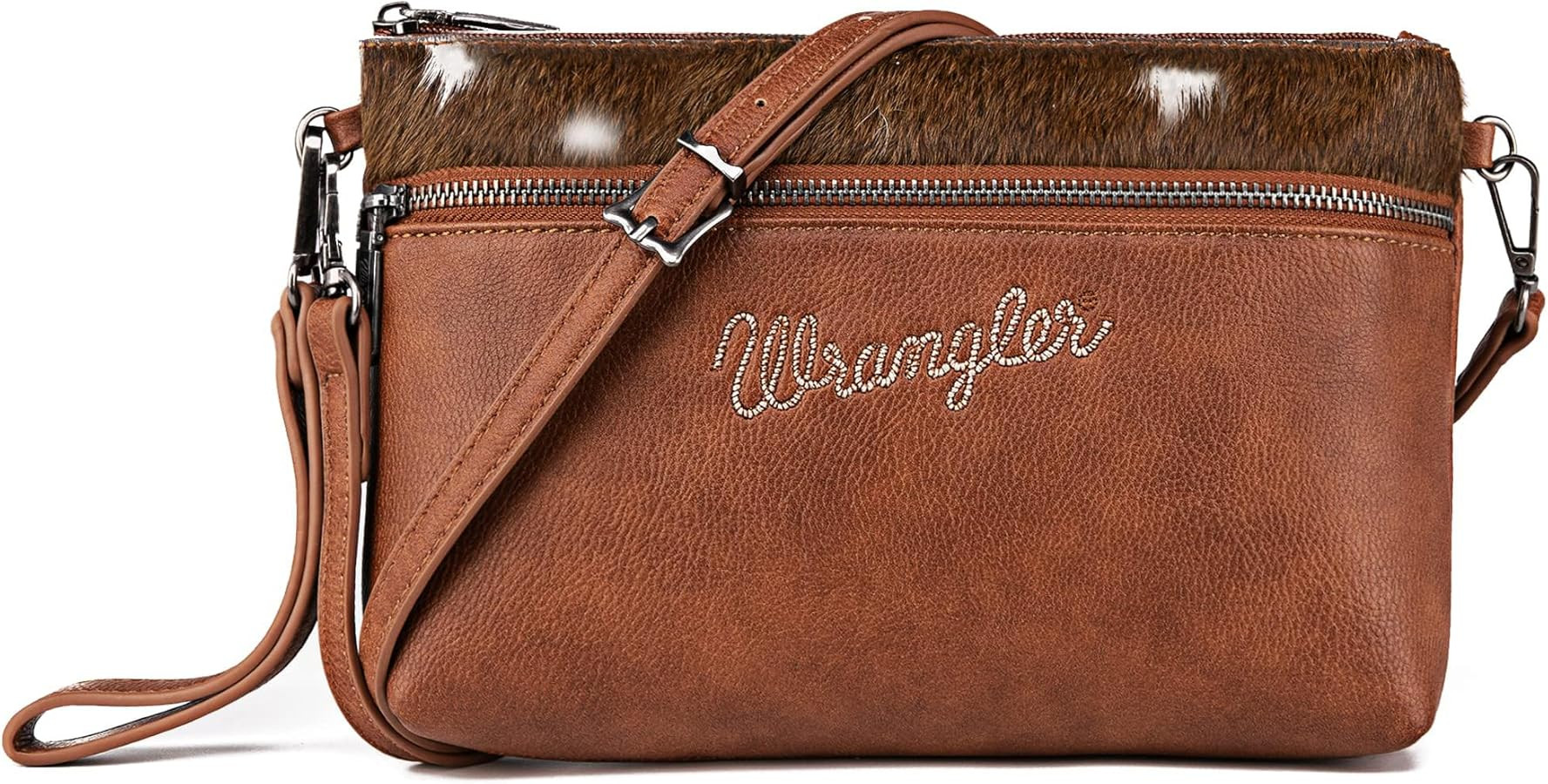 Wrangler Western Cowhide Crossbody Bags for Women Clutch Wristlet Purse | Amazon (US)