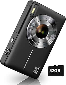Digital Camera, FHD 1080P Kids Camera 44MP Point and Shoot Digital Cameras with 32GB SD Card, 16X... | Amazon (US)