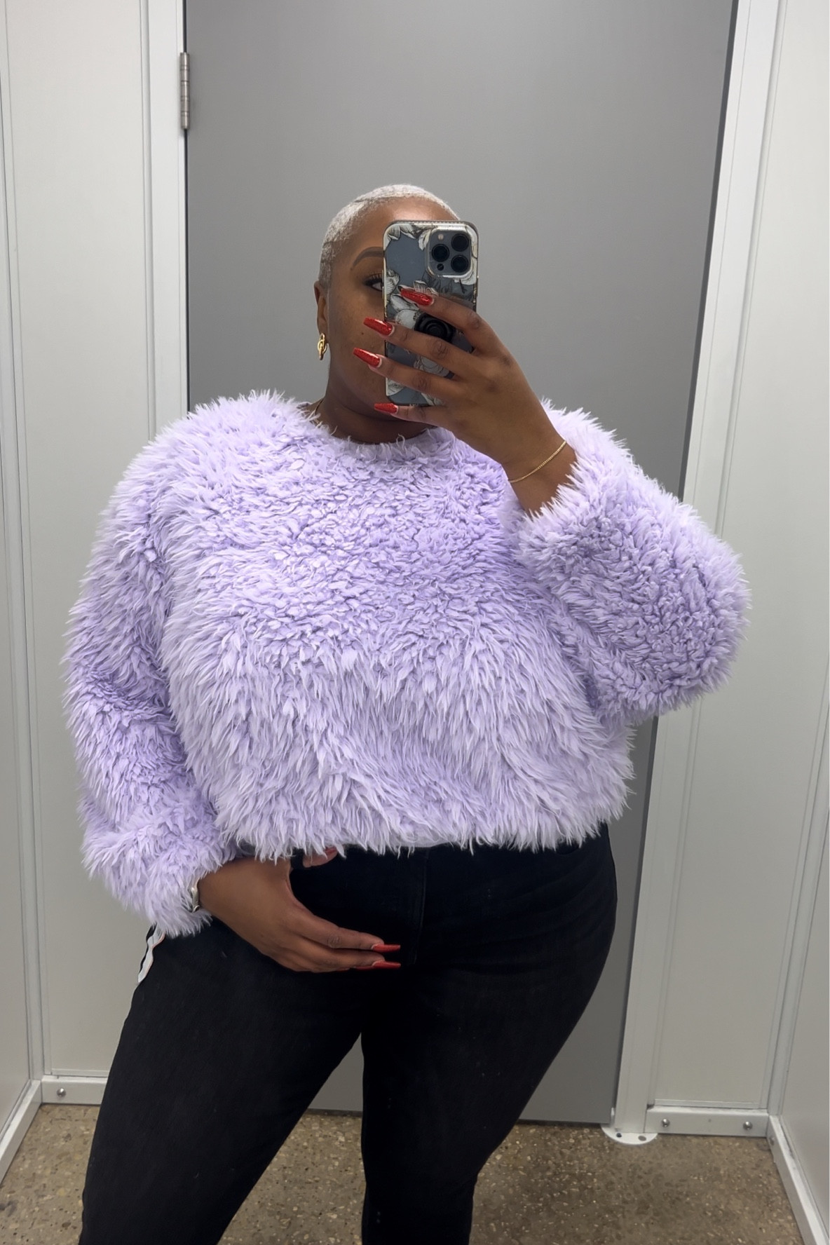 Christmas outfit  | Christmas sweater | Gifts for her | Walmart | Walmart Fashion | Plus Size | Winter Outfit | New Year | Curvy Style | Holiday Style |  lavender sweater | Sherpa 

#LTKstyletip #LTKSeasonal #LTKplussize