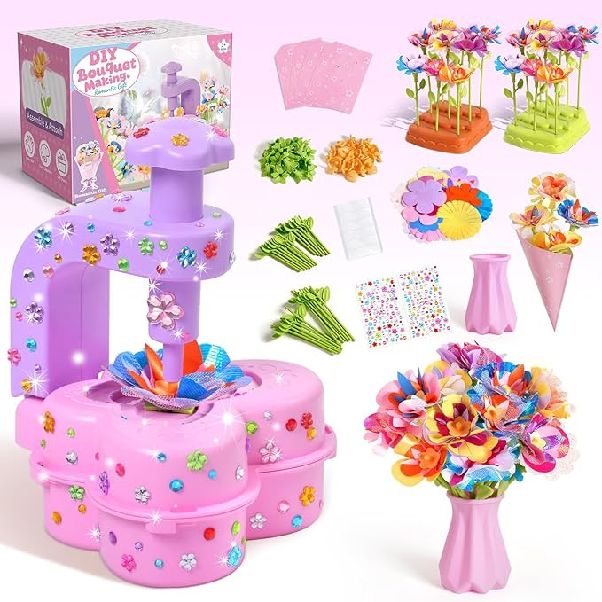 Titenmaoyi Arts and Crafts for Kids Girls - Fabric Flower Bouquets Toys for Girls - Birthday Chri... | Amazon (US)