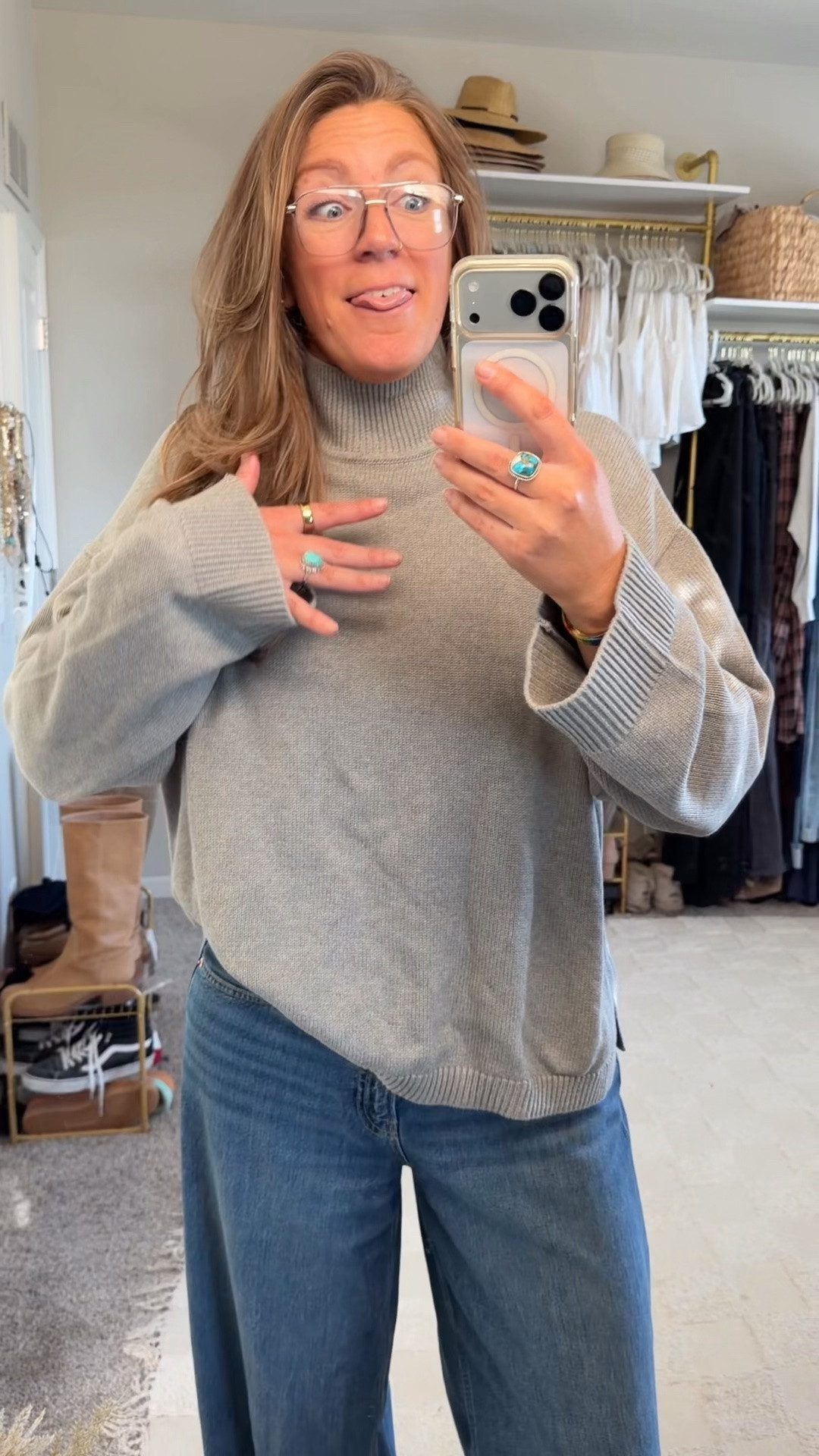 Large tall sweater, 30 tall jean, 11 mules

#LTKTall #LTKOver40
