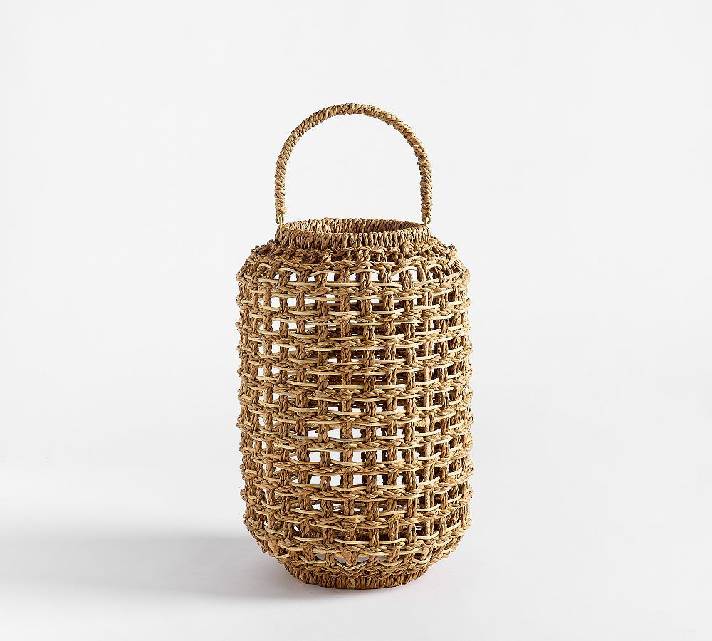 Conrad Woven Lantern: Natural: Medium 17 | Pottery Barn (US)