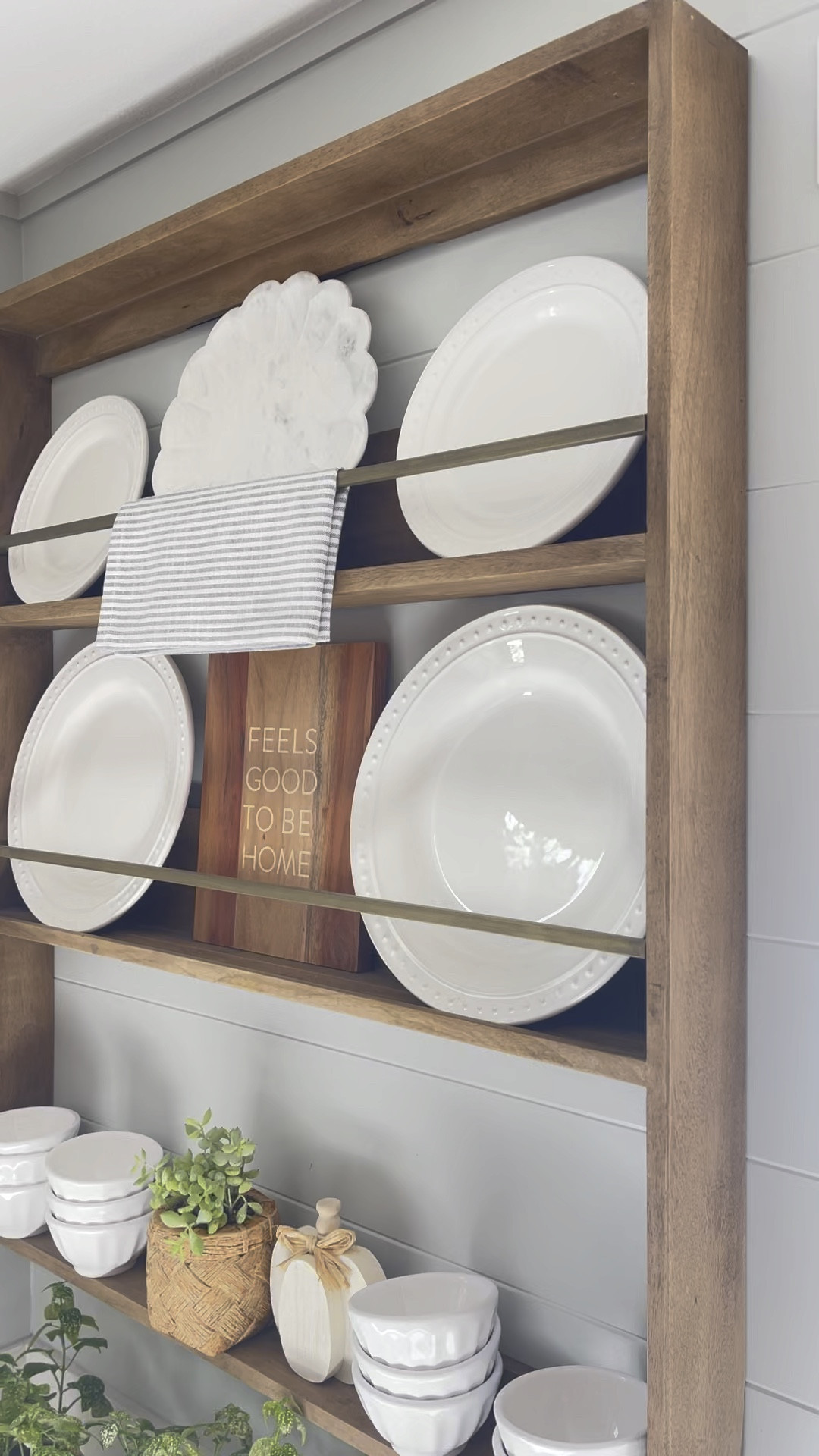 The BEST kitchen wall shelf ever from Magnolia. The current version has an additional brass rail at the bottom for more hanging. Would be perfect in your kitchen, bath, playroom or anywhere you need a bit of extra form and function! 

#LTKhome #LTKVideo