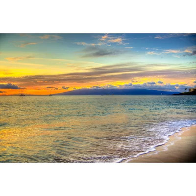 Kaanapali Sunset Hawaiian Islands by Kelly Wade Photographic Print on Wrapped Canvas | Wayfair North America