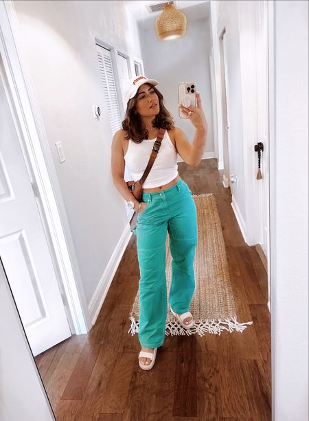 I love these carpenter pants 😍

They fit TTS and are on sale today!

My tank is $15 and available in tons of colors, I have it in 4.

Amazon finds, Amazon fashion, urban outfitters, crop tank, summer style, vacation, concert outfit, H&M, petite outfits, cargo pants, green pants, sale alert. 

#LTKunder50 #LTKFind #LTKsalealert