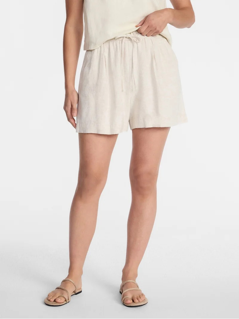 Time and Tru Women's Linen Blend Shorts, Sizes XS-XXXL | Walmart (US)
