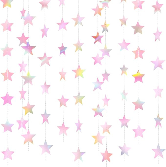 Patelai Glitter Star Garland Banner 2026 Graduation Decor 130 Feet Star Hanging Banner Twinkle Ba... | Amazon (US)