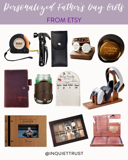 Make your dad, uncle, and father-in-law feel special with these personalized gifts: docking station, leather journal, watch box, and more!
#mensgiftideas #fathersdaypick #etsyfinds #customizedgift 

#LTKHome #LTKSeasonal #LTKGiftGuide