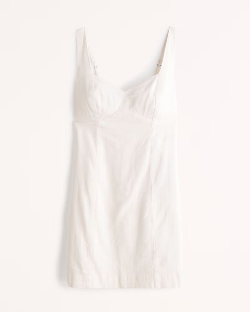 Corset Seamed Linen-Blend Mini Dress | Abercrombie & Fitch (US)