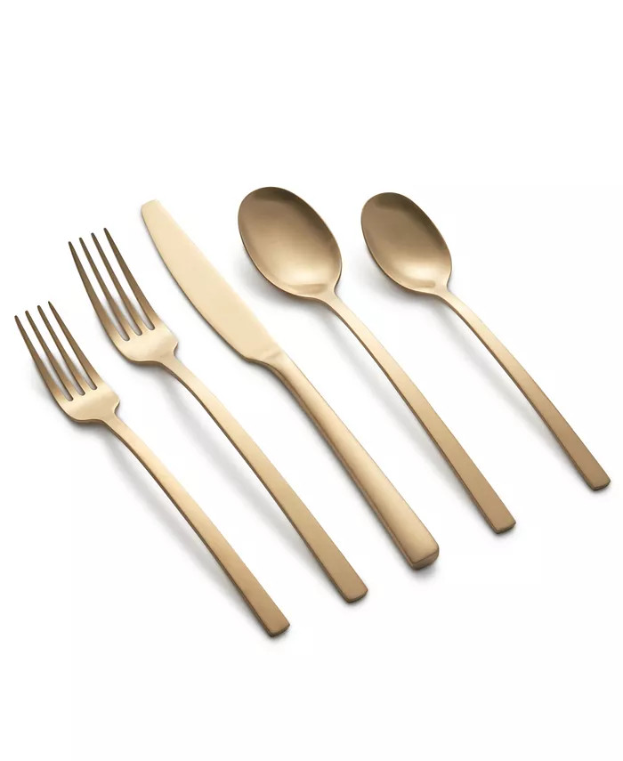 Beacon Gold Satin 45-Piece Flatware Set, Service for 8 | Macy's