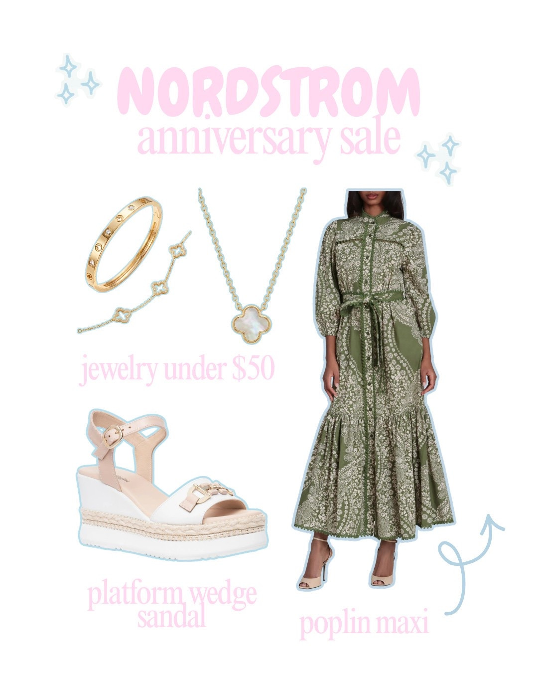 The Nordstrom Anniversary Sale is so good for elevated finds, and these are such pretty standouts. 🤍 The poplin maxi dress, platform wedge sandals, and jewelry under $50 are the kind of polished pieces that instantly pull a look together!

Nordstrom Anniversary Sale
poplin maxi dress
platform wedge sandals
jewelry under $50
summer dress
Nordstrom sale finds 

 #LTKootd #LTKSeasonal #LTKSaleAlert