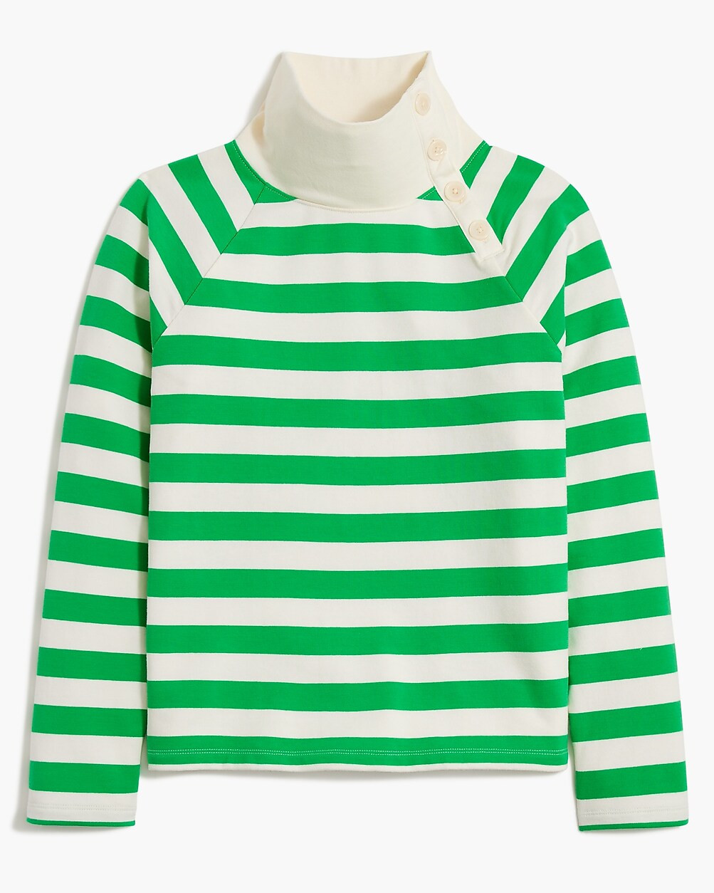 Striped wide button-collar pullover sweatshirt in lightweight terry | J.Crew Factory