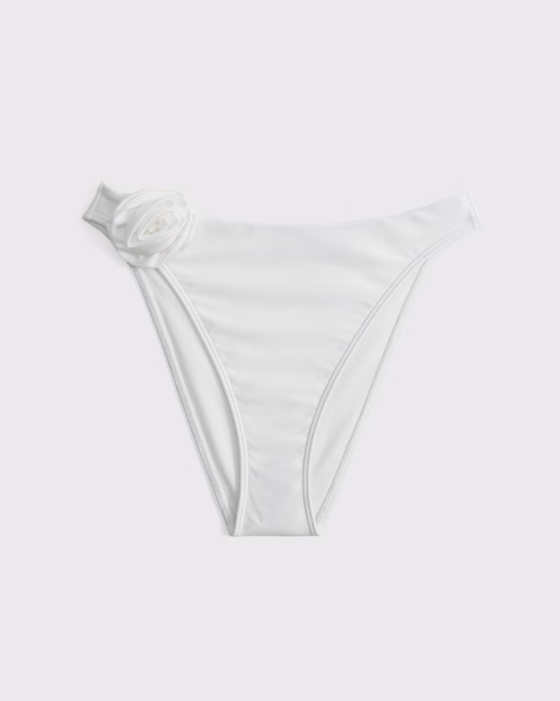 Women's Rosette Mid Rise High-Leg Moderate Bottom | Women's Swimwear | Abercrombie.com | Abercrombie & Fitch (US)