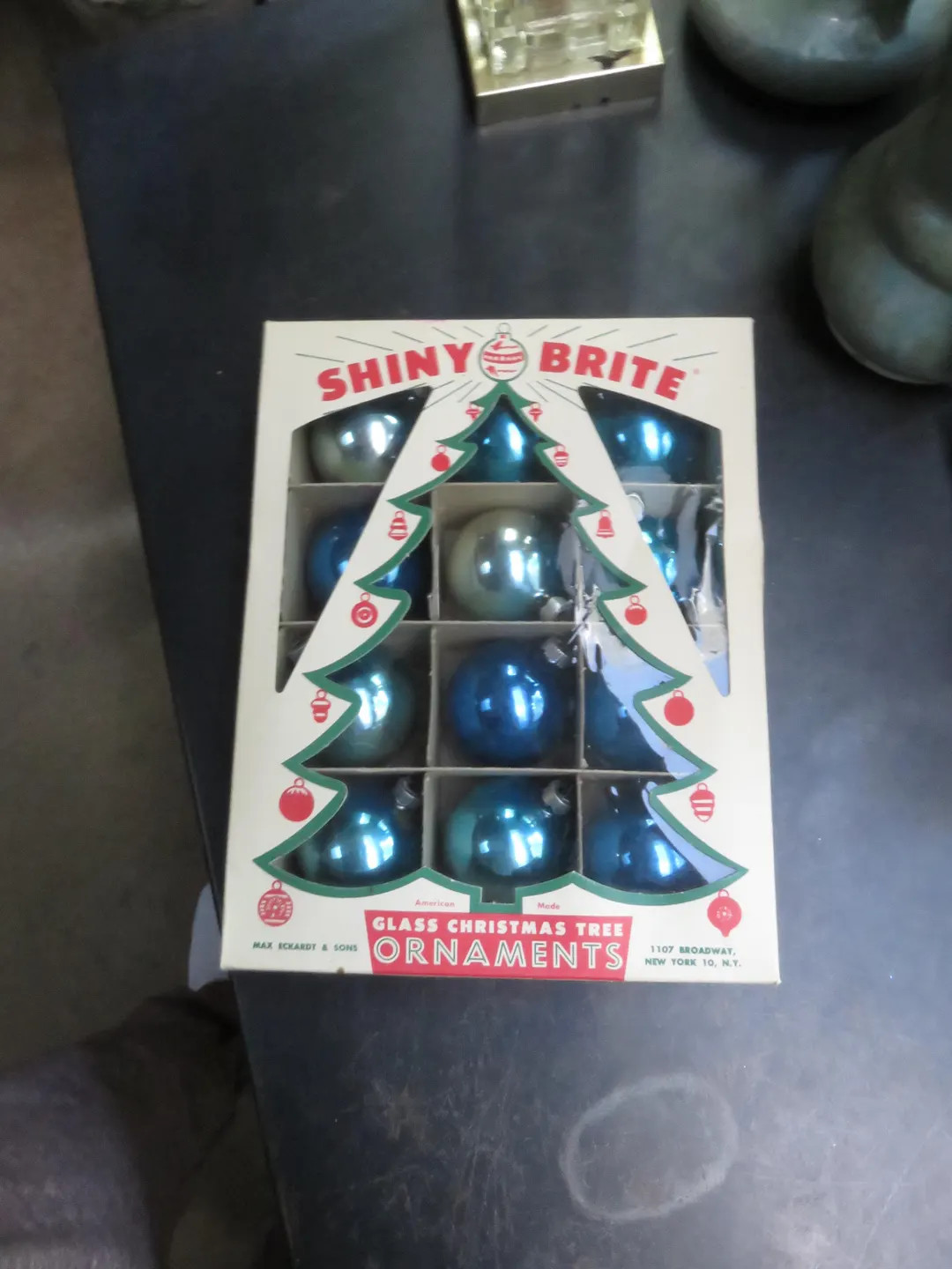 Vintage Lot of 12 Shiny Brite and Made in USA Blue Christmas Tree Ornaments - Etsy | Etsy (US)