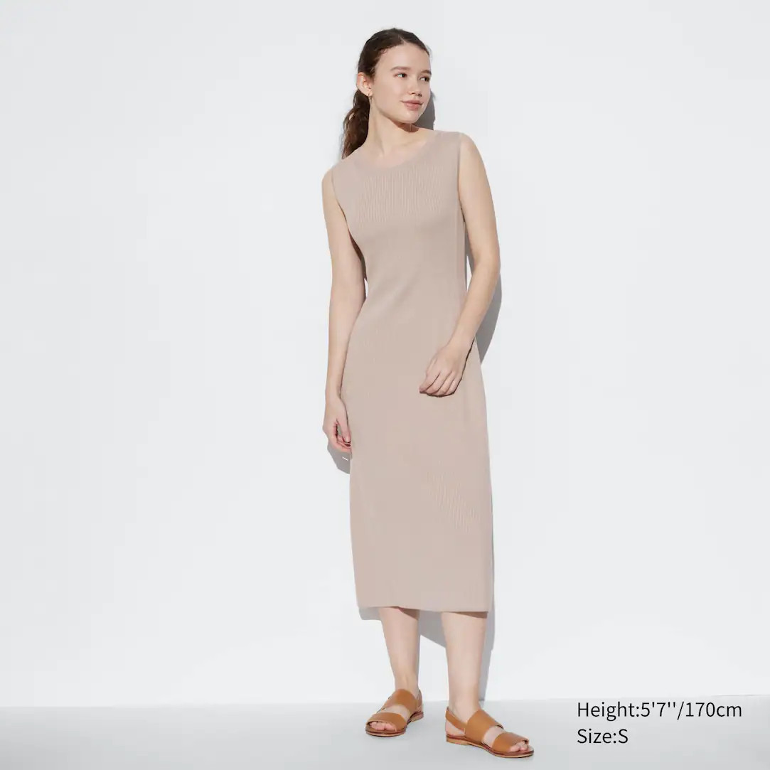 Cotton Blend Knit Sleeveless Dress | UNIQLO (UK)