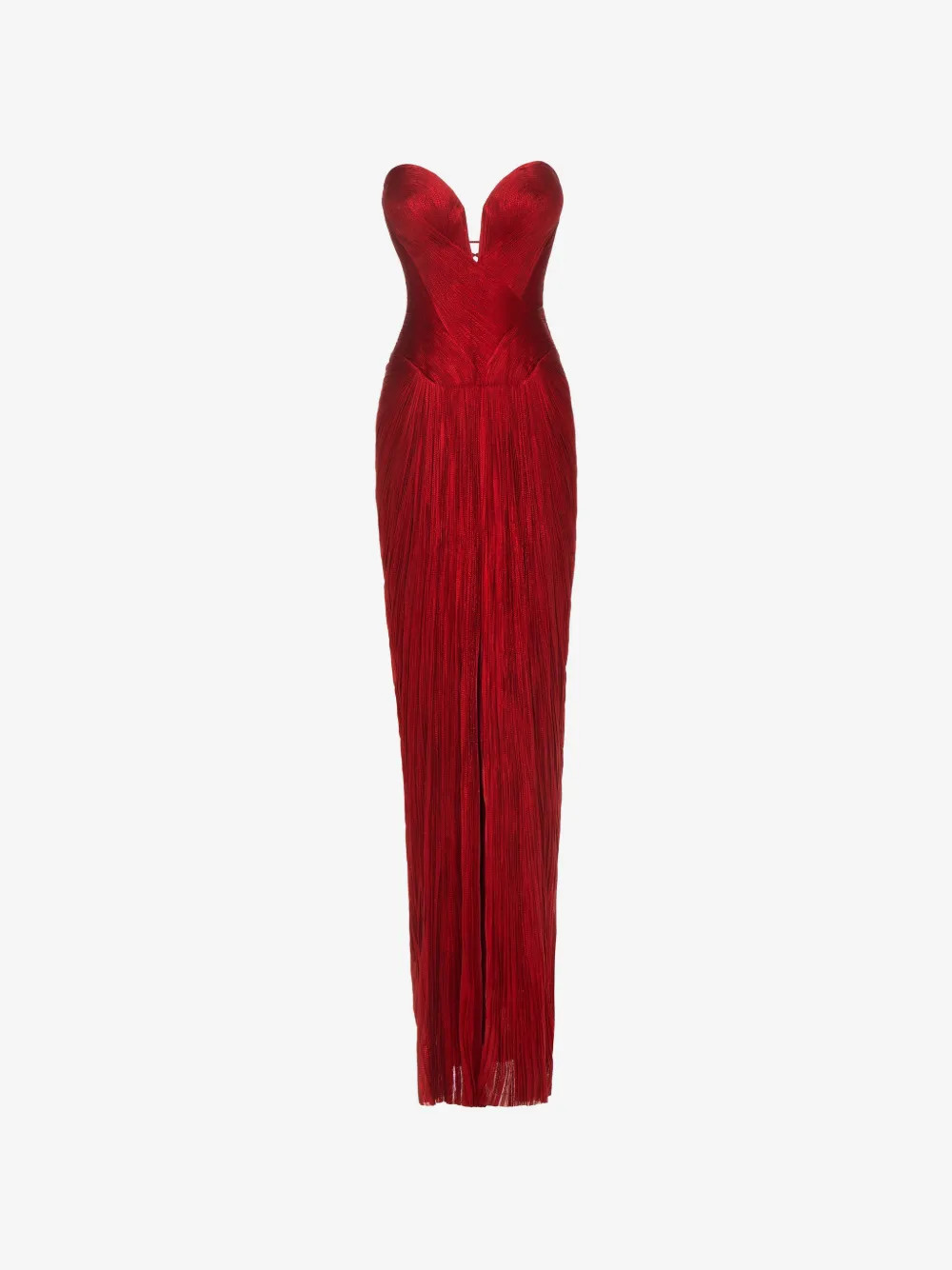Noor pleated lace-up maxi dress | Farfetch Global