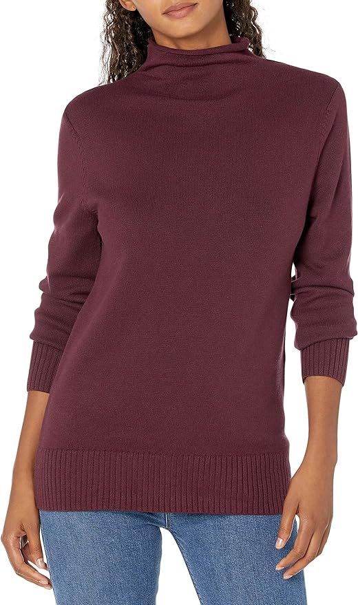 Amazon Essentials Women's Long-Sleeve 100% Cotton Roll Neck Sweater | Amazon (US)