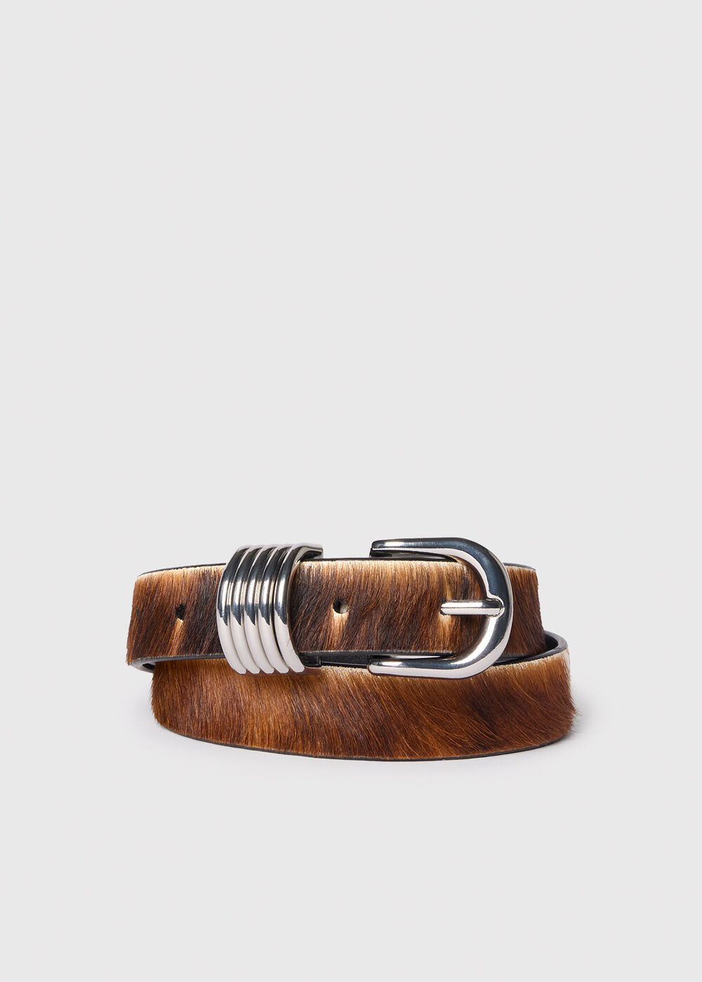 Multicolour Cow Hair-On Multi Ring Belt | WHISTLES | Whistles UK | | Whistles