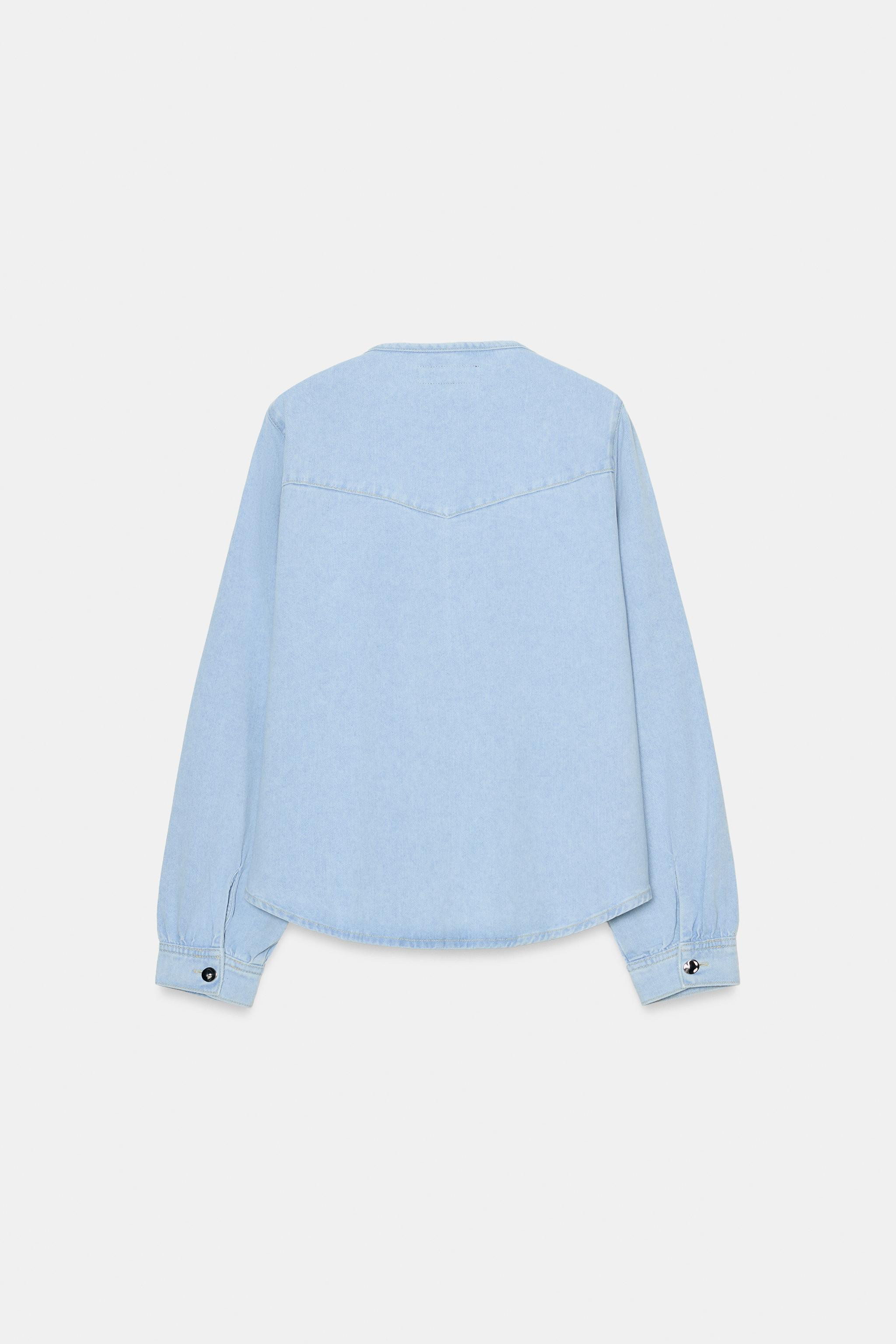 Z1975 DENIM SHIRT WITH BOW | Zara UK