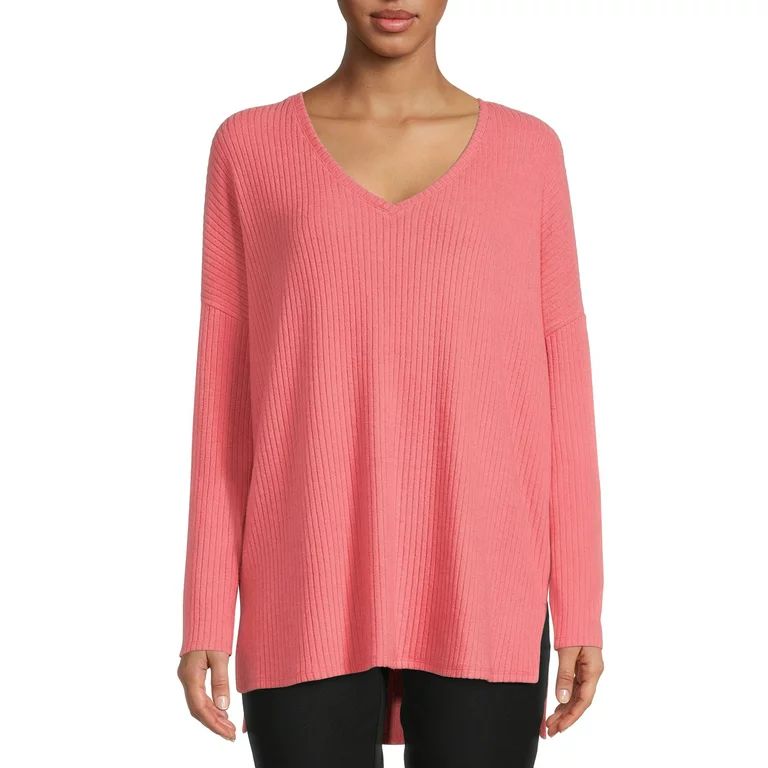 Time and Tru Women's Ribbed Tunic Top | Walmart (US)