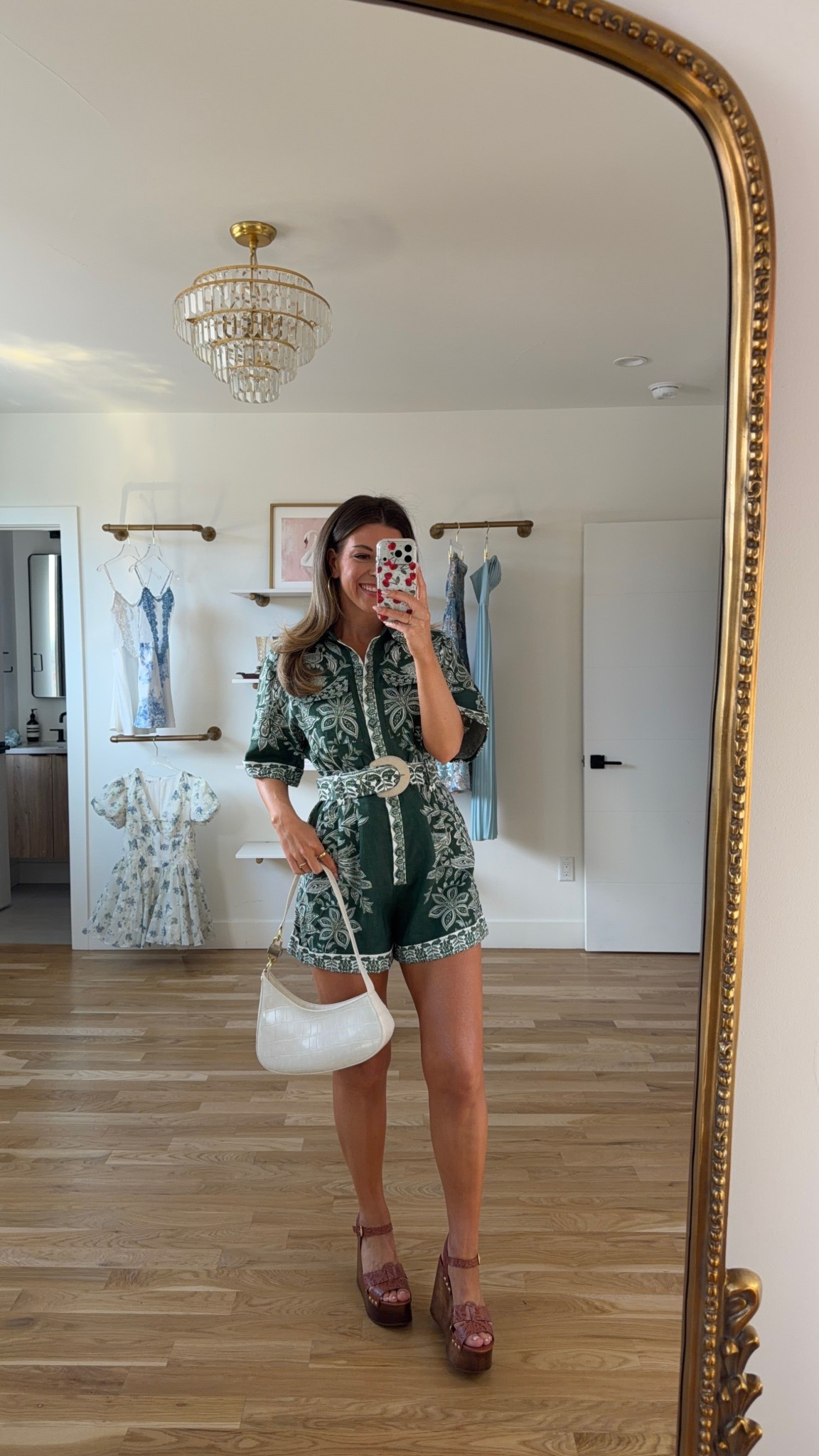 Green floral romper resortwear and summer shopping look 

Wearing my usual small/2

Vacation
Destination
Romper
Date night
Pool day
Beach trip