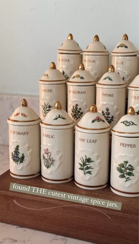 Vintage spice jars to add so much warmth and character to the kitchen. These are the 1992 Lenox Spice Garden Collection and I’m linking from EBay 

#LTKhome