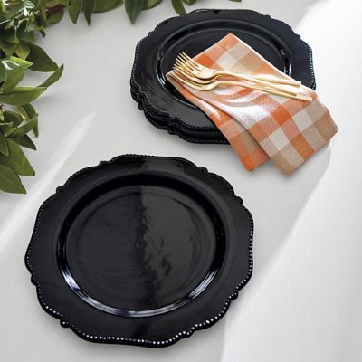 Black Dinner Plates, Set of Four | Grandin Road | Grandin Road