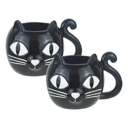 Way To Celebrate Halloween 2pk Cat Ceramic Mug 15oz | Walmart (US)