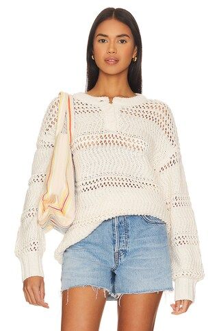 Lovers and Friends Mara Henley Open Stitch Sweater in Ivory from Revolve.com | Revolve Clothing (Global)
